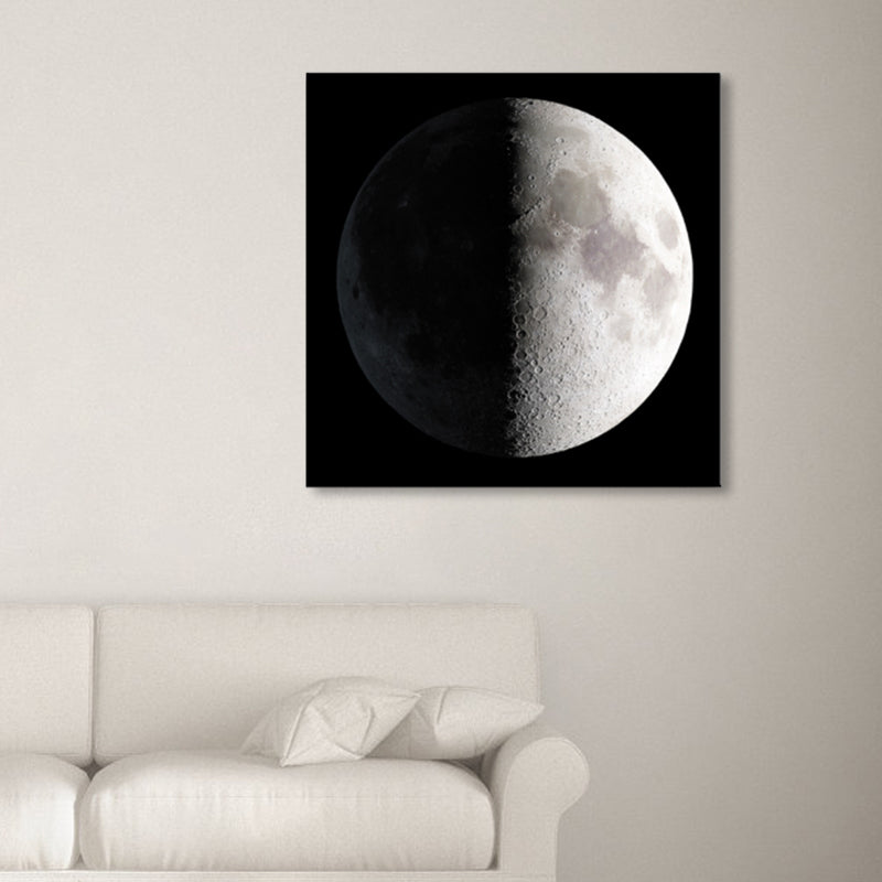 Mysterious Planet Painting Light Color Contemporary Wrapped Canvas for Family Room Ivory Clearhalo 'Art Gallery' 'Canvas Art' 'Contemporary Art Gallery' 'Modern' Arts' 1858706