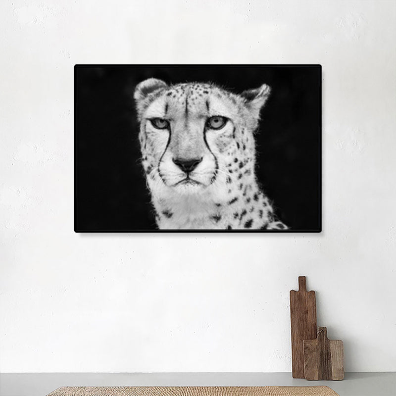 Modern Savanna Big Animal Canvas Dark Color Animal Patterned Wall Art for Living Room Clearhalo 'Art Gallery' 'Canvas Art' 'Contemporary Art Gallery' 'Modern' Arts' 1858744