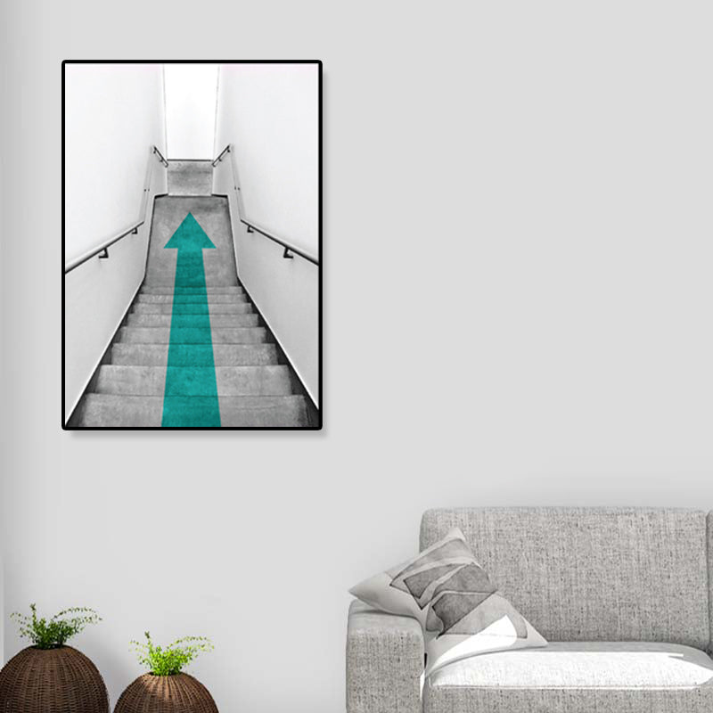 Light Color Photo Stairway Canvas Architecture Contemporary Textured Wall Art Decor Clearhalo 'Art Gallery' 'Canvas Art' 'Contemporary Art Gallery' 'Modern' Arts' 1858751