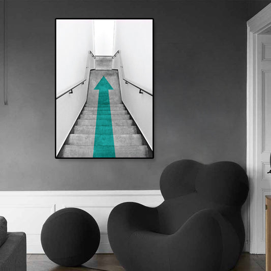 Light Color Photo Stairway Canvas Architecture Contemporary Textured Wall Art Decor Clearhalo 'Art Gallery' 'Canvas Art' 'Contemporary Art Gallery' 'Modern' Arts' 1858752