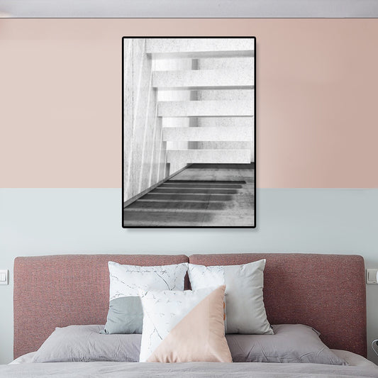 Light Color Photo Stairway Canvas Architecture Contemporary Textured Wall Art Decor Clearhalo 'Art Gallery' 'Canvas Art' 'Contemporary Art Gallery' 'Modern' Arts' 1858758