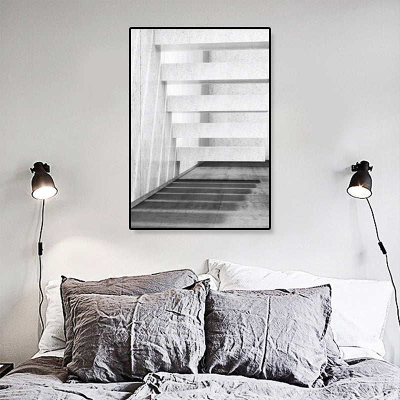 Light Color Photo Stairway Canvas Architecture Contemporary Textured Wall Art Decor Clearhalo 'Art Gallery' 'Canvas Art' 'Contemporary Art Gallery' 'Modern' Arts' 1858759