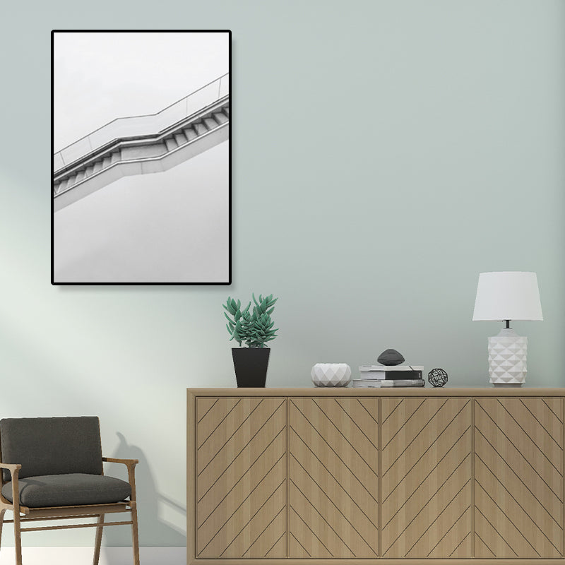 Light Color Photo Stairway Canvas Architecture Contemporary Textured Wall Art Decor Light Gray Clearhalo 'Art Gallery' 'Canvas Art' 'Contemporary Art Gallery' 'Modern' Arts' 1858761