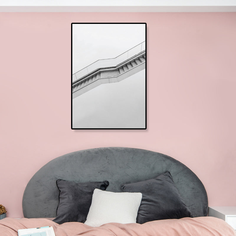 Light Color Photo Stairway Canvas Architecture Contemporary Textured Wall Art Decor Clearhalo 'Art Gallery' 'Canvas Art' 'Contemporary Art Gallery' 'Modern' Arts' 1858762