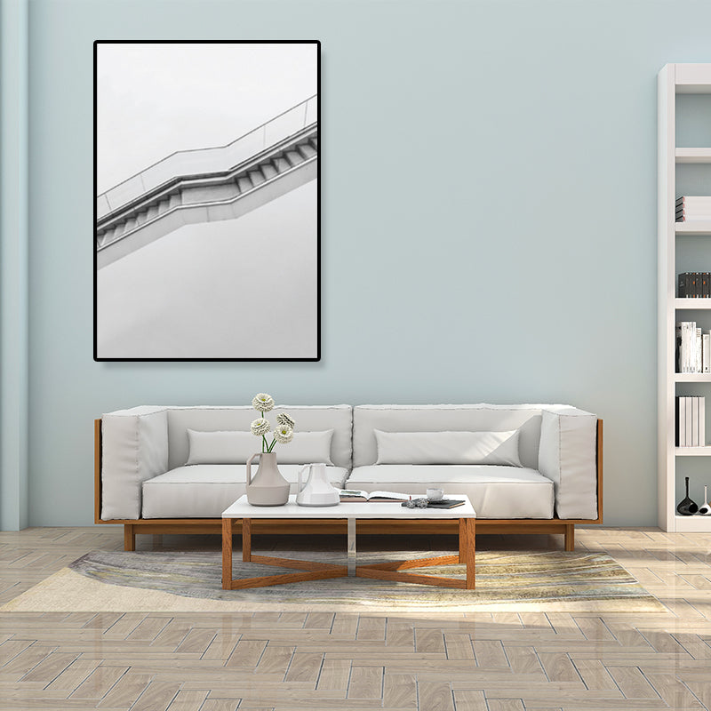 Light Color Photo Stairway Canvas Architecture Contemporary Textured Wall Art Decor Clearhalo 'Art Gallery' 'Canvas Art' 'Contemporary Art Gallery' 'Modern' Arts' 1858763