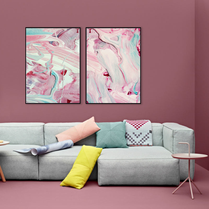 Pastel Lava Flows Canvas Print Abstract Modern Multi-Piece Wall Art Decor for Room Clearhalo 'Art Gallery' 'Canvas Art' 'Contemporary Art Gallery' 'Modern' Arts' 1858803