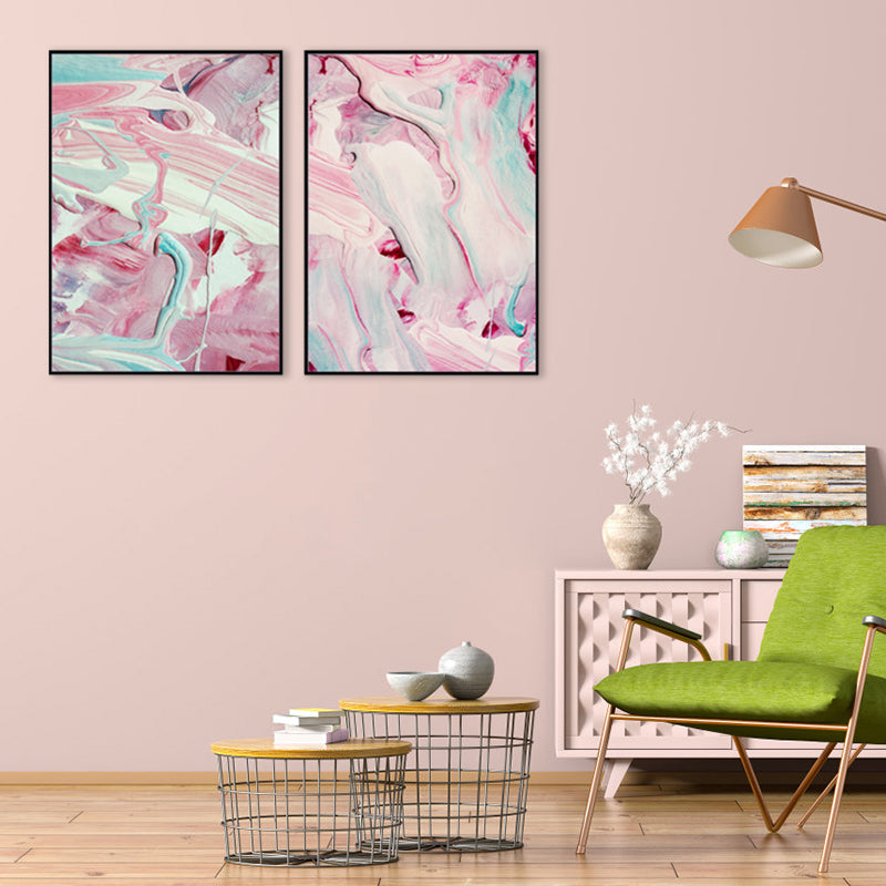 Pastel Lava Flows Canvas Print Abstract Modern Multi-Piece Wall Art Decor for Room Clearhalo 'Art Gallery' 'Canvas Art' 'Contemporary Art Gallery' 'Modern' Arts' 1858804
