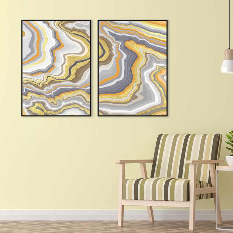 Pastel Lava Flows Canvas Print Abstract Modern Multi-Piece Wall Art Decor for Room Clearhalo 'Art Gallery' 'Canvas Art' 'Contemporary Art Gallery' 'Modern' Arts' 1858810