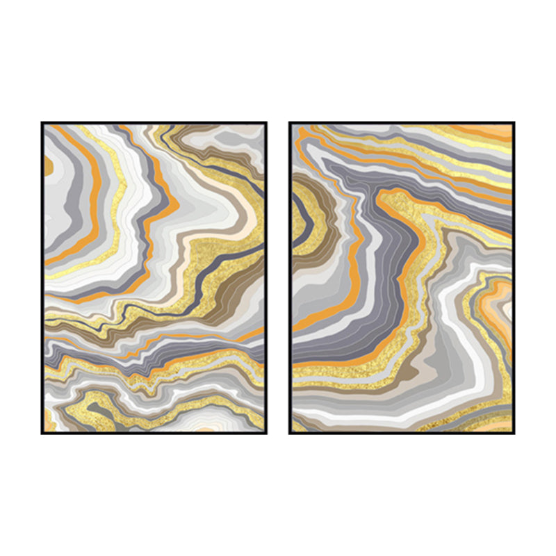 Pastel Lava Flows Canvas Print Abstract Modern Multi-Piece Wall Art Decor for Room Clearhalo 'Art Gallery' 'Canvas Art' 'Contemporary Art Gallery' 'Modern' Arts' 1858812
