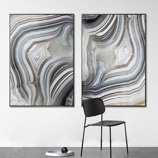 Pastel Lava Flows Canvas Print Abstract Modern Multi-Piece Wall Art Decor for Room Grey Clearhalo 'Art Gallery' 'Canvas Art' 'Contemporary Art Gallery' 'Modern' Arts' 1858813