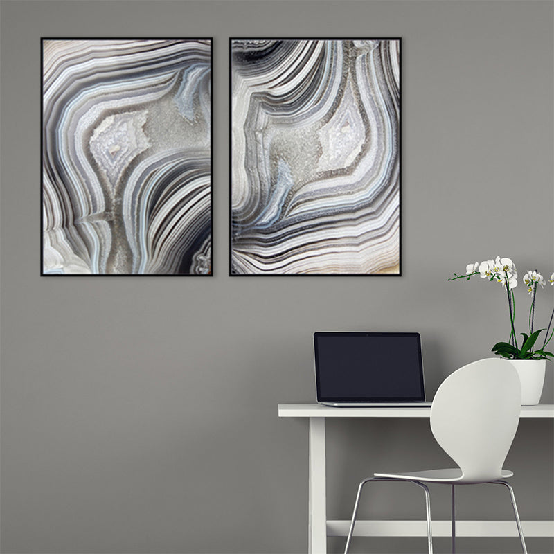 Pastel Lava Flows Canvas Print Abstract Modern Multi-Piece Wall Art Decor for Room Clearhalo 'Art Gallery' 'Canvas Art' 'Contemporary Art Gallery' 'Modern' Arts' 1858815