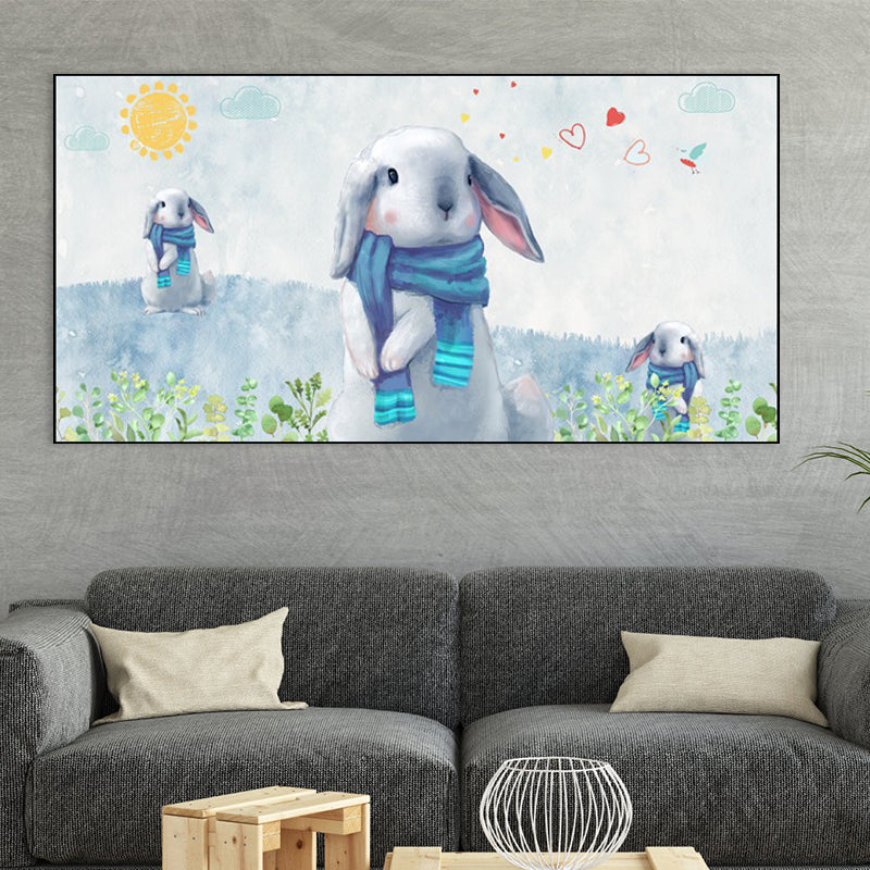 Childrens Art Fantasy Animal Canvas Soft Color Textured Wall Decor for Baby Room Clearhalo 'Art Gallery' 'Canvas Art' 'Kids' Arts' 1858819