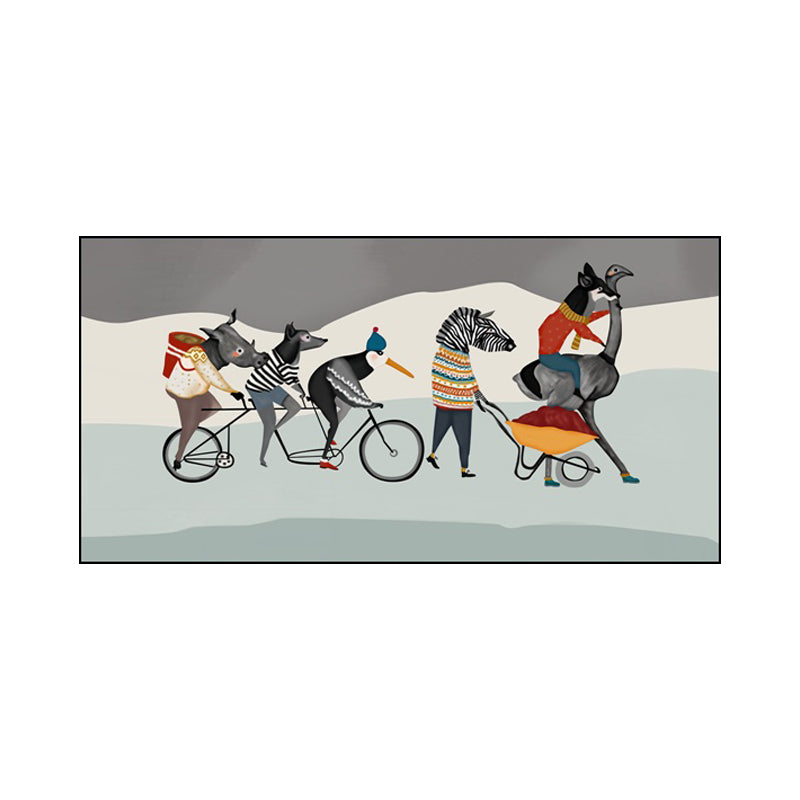 Childrens Art Fantasy Animal Canvas Soft Color Textured Wall Decor for Baby Room Clearhalo 'Art Gallery' 'Canvas Art' 'Kids' Arts' 1858831