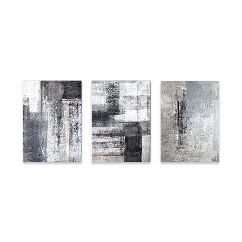 Light Color Brush Stroke Canvas Abstract Expressionism Textured Wall Decor for Bedroom, Set of 3 - Clearhalo - 'Arts' - 'Canvas Art' - 1858842