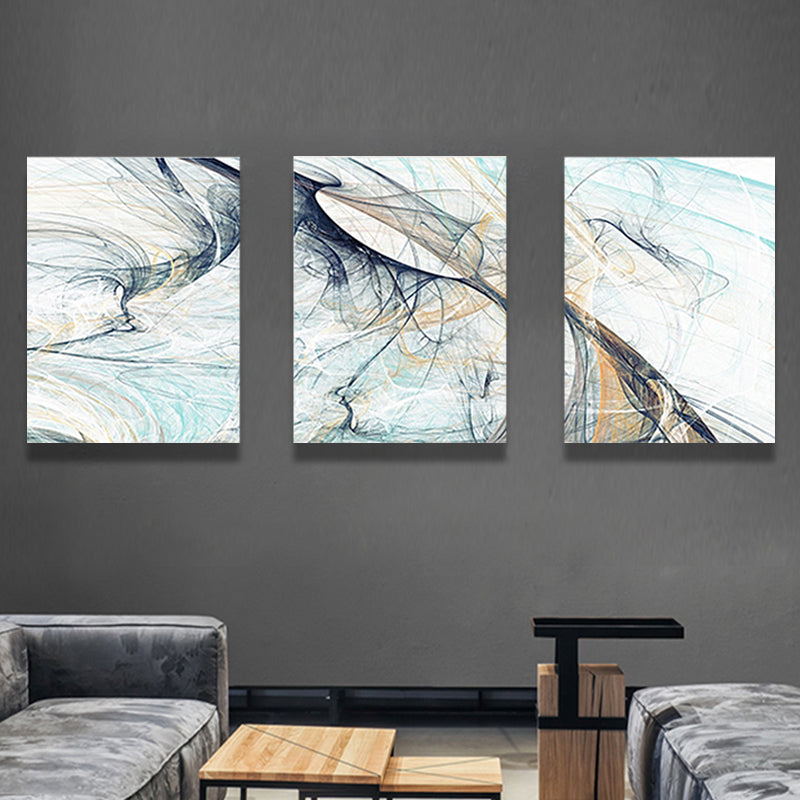 Light Color Brush Stroke Canvas Abstract Expressionism Textured Wall Decor for Bedroom, Set of 3 - Clearhalo - 'Arts' - 'Canvas Art' - 1858852