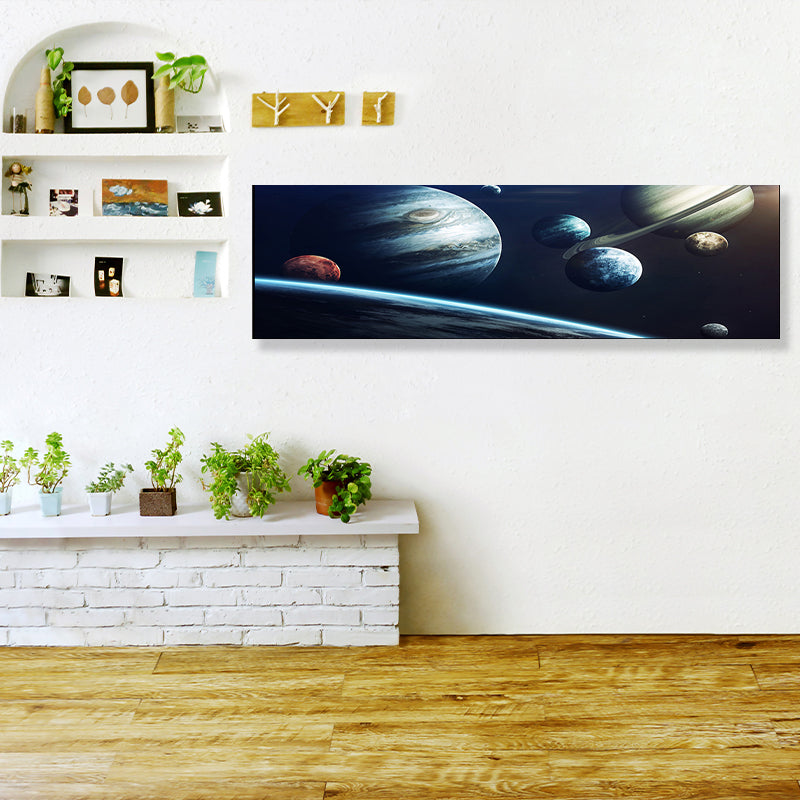 Grand Planet Canvas Print Textured Children's Art House Interior Wall Decor in Light Color Clearhalo 'Art Gallery' 'Canvas Art' 'Kids' Arts' 1858894
