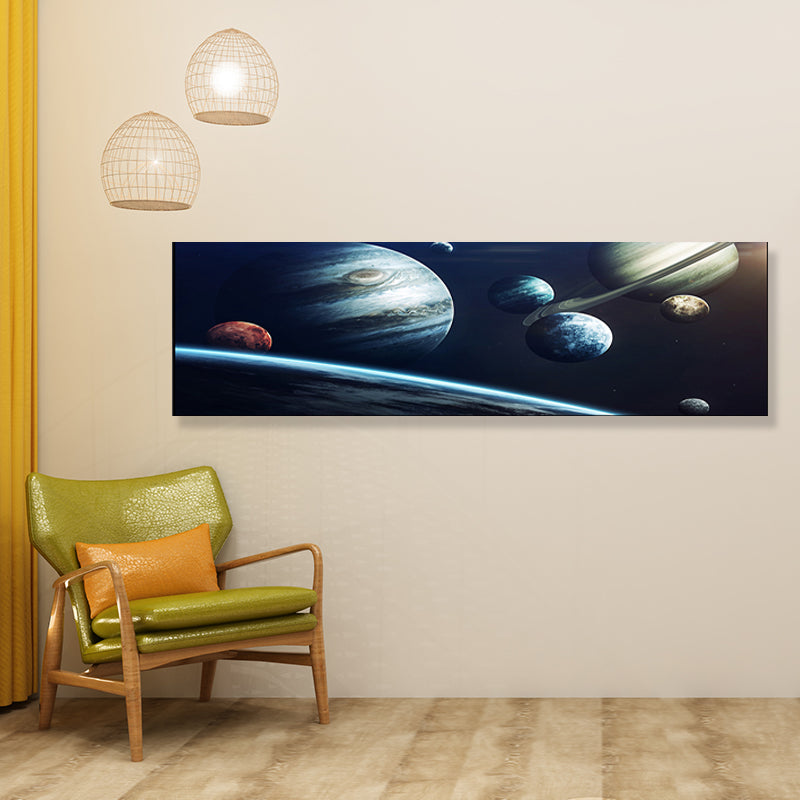 Grand Planet Canvas Print Textured Children's Art House Interior Wall Decor in Light Color Clearhalo 'Art Gallery' 'Canvas Art' 'Kids' Arts' 1858895