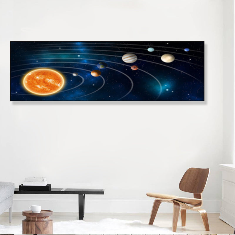 Grand Planet Canvas Print Textured Children's Art House Interior Wall Decor in Light Color Clearhalo 'Art Gallery' 'Canvas Art' 'Kids' Arts' 1858906