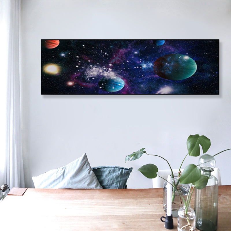 Grand Planet Canvas Print Textured Children's Art House Interior Wall Decor in Light Color Clearhalo 'Art Gallery' 'Canvas Art' 'Kids' Arts' 1858911