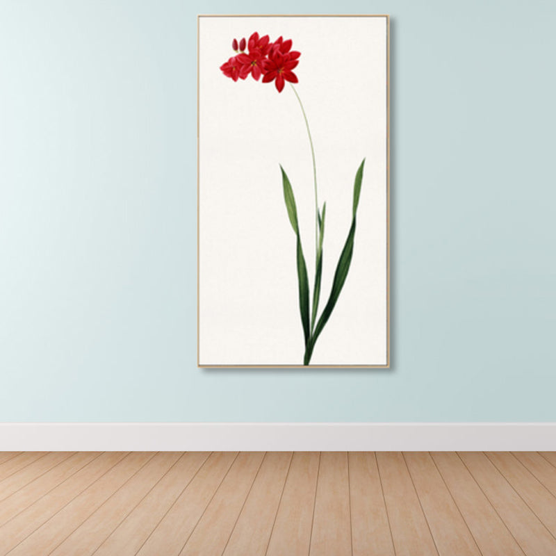 Rustic Flower Canvas Art Pastel Color House Interior Wall Decor, Multiple Size Options Red Clearhalo 'Art Gallery' 'Canvas Art' 'Country Art Gallery' 'French Country' 'Rustic' Arts' 1858942