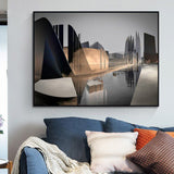 Brown Photo Novel Building Painting Textured Modern Style Living Room Wrapped Canvas Clearhalo 'Art Gallery' 'Canvas Art' 'Contemporary Art Gallery' 'Modern' Arts' 1858972