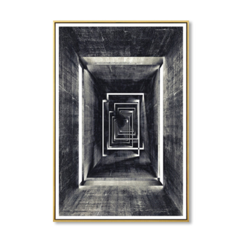Grey Photographic Corridor Wall Art Textured Modernism House Interior Canvas Print Clearhalo 'Art Gallery' 'Canvas Art' 'Contemporary Art Gallery' 'Modern' Arts' 1858989