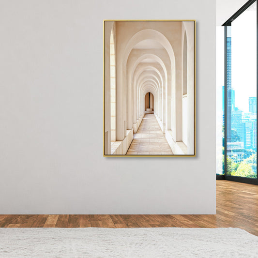 Modern Arched Hallway Art Print Dining Room Wall Decor in Light Color, Optional Sizes Clearhalo 'Art Gallery' 'Canvas Art' 'Contemporary Art Gallery' 'Modern' Arts' 1858994