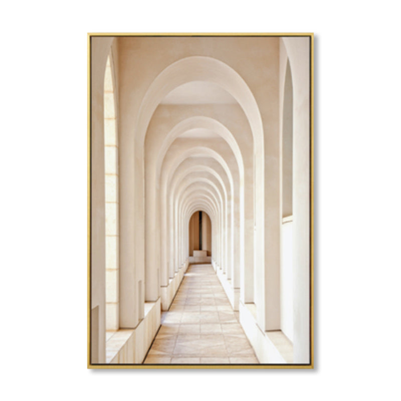 Modern Arched Hallway Art Print Dining Room Wall Decor in Light Color, Optional Sizes Clearhalo 'Art Gallery' 'Canvas Art' 'Contemporary Art Gallery' 'Modern' Arts' 1858996
