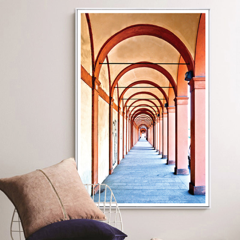 Modern Arched Hallway Art Print Dining Room Wall Decor in Light Color, Optional Sizes Brown Clearhalo 'Art Gallery' 'Canvas Art' 'Contemporary Art Gallery' 'Modern' Arts' 1859000
