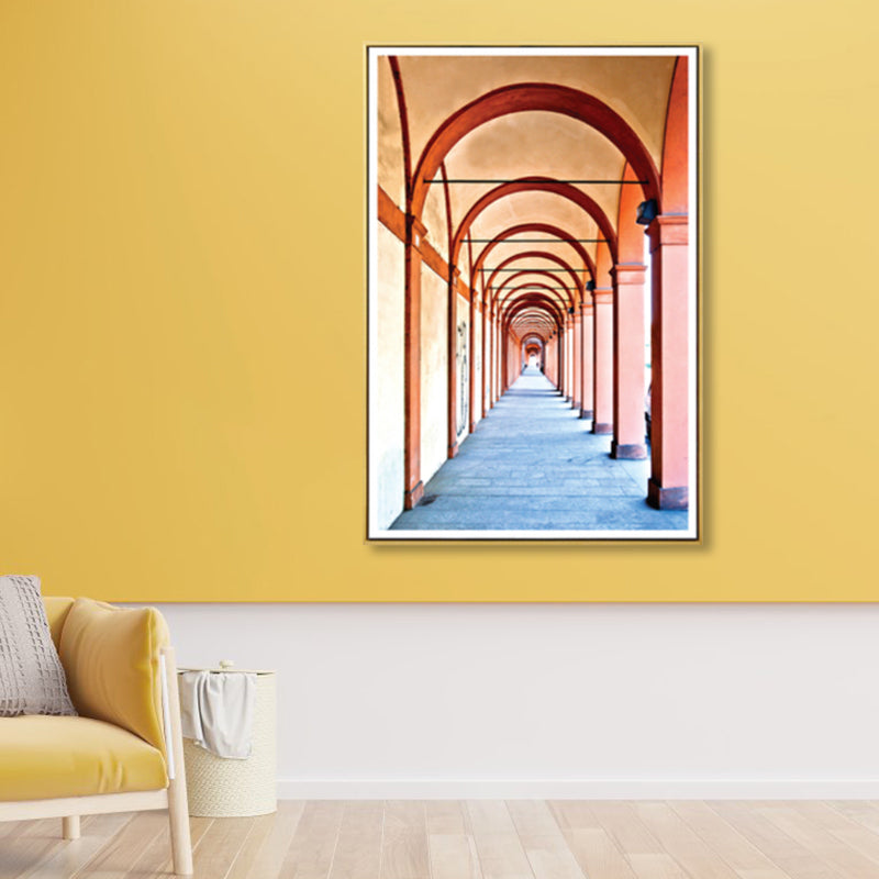 Modern Arched Hallway Art Print Dining Room Wall Decor in Light Color, Optional Sizes Clearhalo 'Art Gallery' 'Canvas Art' 'Contemporary Art Gallery' 'Modern' Arts' 1859001