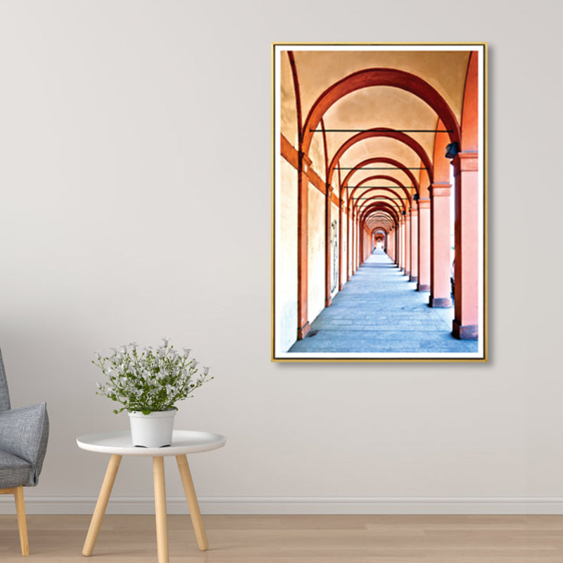 Modern Arched Hallway Art Print Dining Room Wall Decor in Light Color, Optional Sizes Clearhalo 'Art Gallery' 'Canvas Art' 'Contemporary Art Gallery' 'Modern' Arts' 1859002