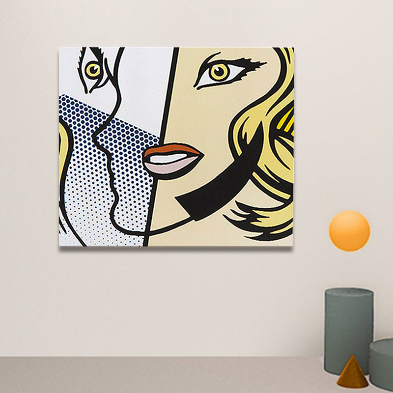 Pop Art Lip Graphic Canvas Soft Color Character Wall Decor for Bedroom, Textured Clearhalo 'Arts' 'Canvas Art' 1859038