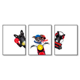 Light Color Dress-Up Dog Wall Decor Animal Kids Style Multi-Piece Canvas for Room Clearhalo 'Art Gallery' 'Canvas Art' 'Kids' Arts' 1859044