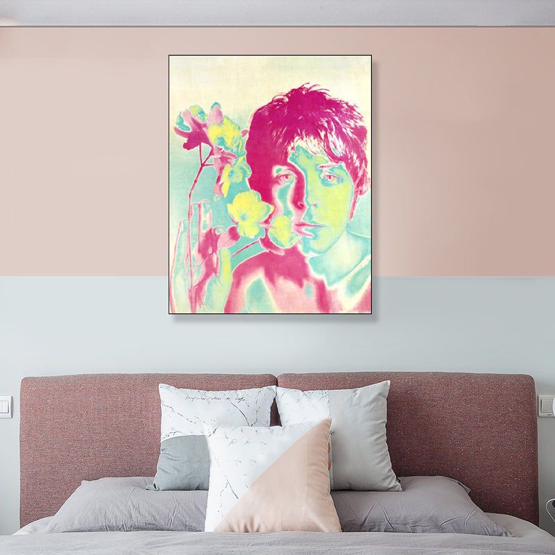 Pop Art Musician Wall Decor Canvas Textured Pastel Color Painting for Study Room Clearhalo 'Arts' 'Canvas Art' 1859083