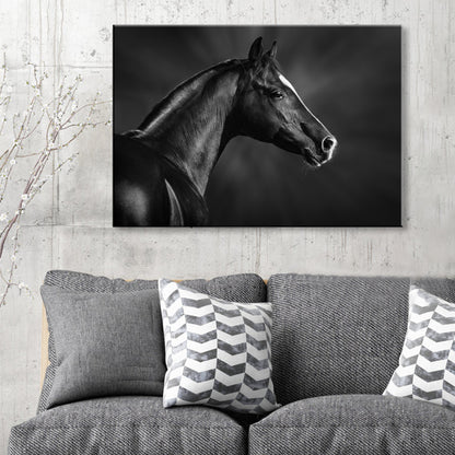 Asian Style Wild Animal Wall Decor Light Color Textured Canvas Art for Living Room Black Clearhalo 'Arts' 'Canvas Art' 1859096