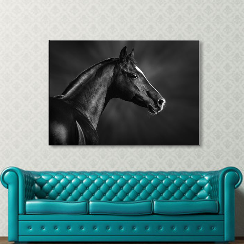 Asian Style Wild Animal Wall Decor Light Color Textured Canvas Art for Living Room Clearhalo 'Arts' 'Canvas Art' 1859098