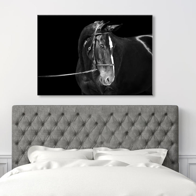 Asian Style Wild Animal Wall Decor Light Color Textured Canvas Art for Living Room Matte Black Clearhalo 'Arts' 'Canvas Art' 1859104