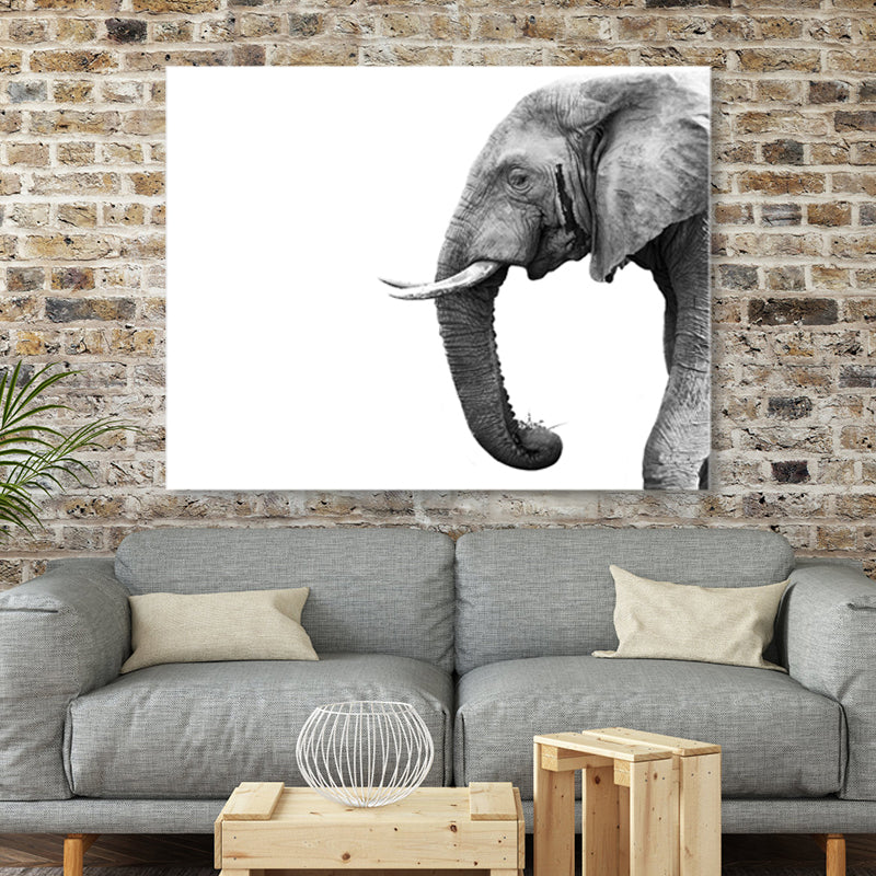 Asian Style Wild Animal Wall Decor Light Color Textured Canvas Art for Living Room Clearhalo 'Arts' 'Canvas Art' 1859110