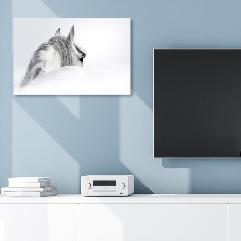 Asian Style Wild Animal Wall Decor Light Color Textured Canvas Art for Living Room Clearhalo 'Arts' 'Canvas Art' 1859118