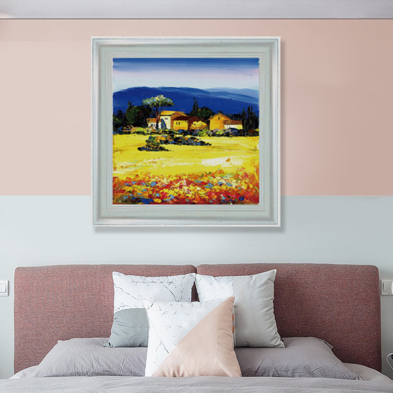 Soft Color Rural Wrapped Canvas Paintings Mountain Country View Wall Decor for Kitchen Clearhalo 'Art Gallery' 'Canvas Art' 'Country Art Gallery' 'French Country' 'Rustic' Arts' 1859138