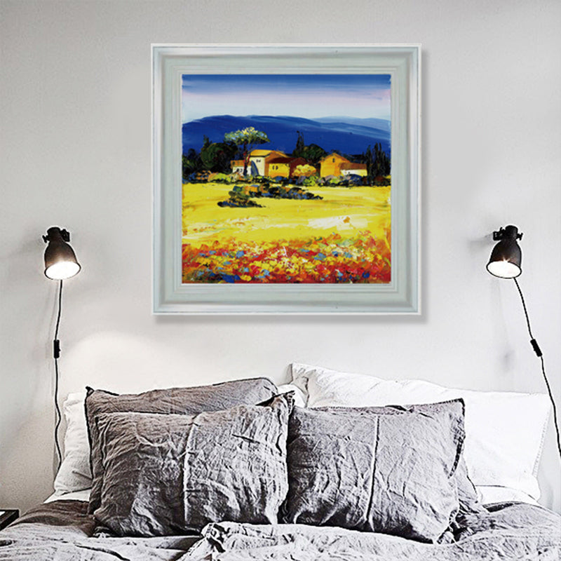Soft Color Rural Wrapped Canvas Paintings Mountain Country View Wall Decor for Kitchen Clearhalo 'Art Gallery' 'Canvas Art' 'Country Art Gallery' 'French Country' 'Rustic' Arts' 1859139