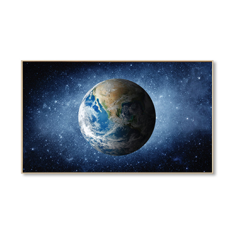 Planet Wall Art Kids Dreamy Cosmos Scenery Canvas Print in Dark Color for Nursery Clearhalo 'Art Gallery' 'Canvas Art' 'Kids' Arts' 1859152