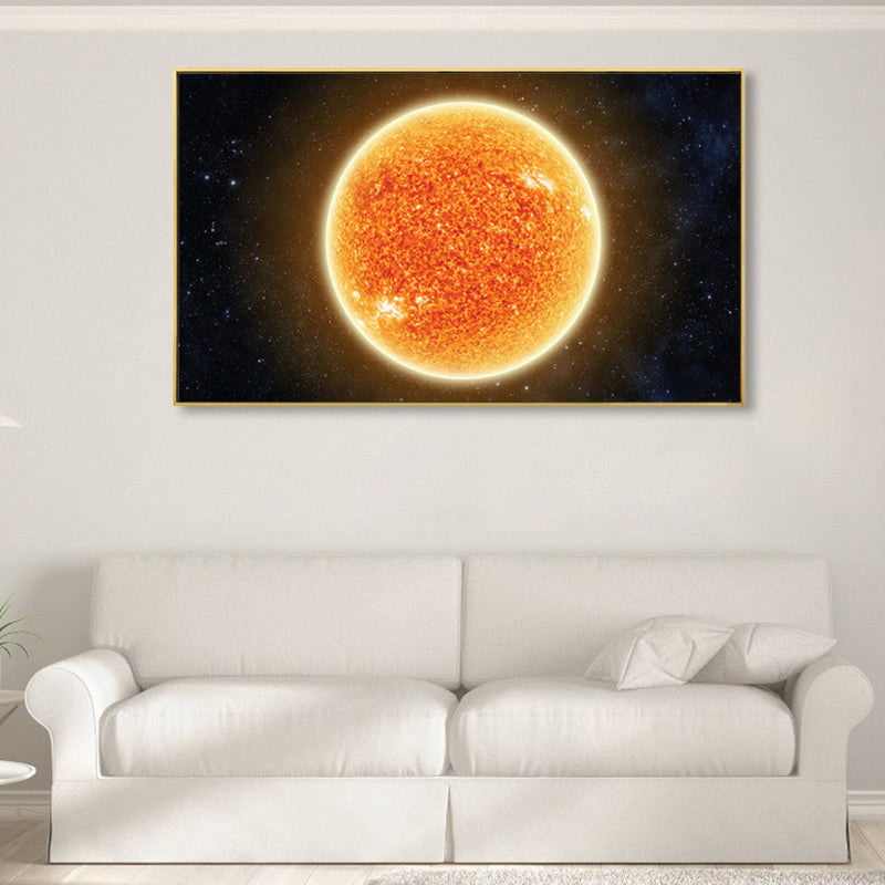 Planet Wall Art Kids Dreamy Cosmos Scenery Canvas Print in Dark Color for Nursery Clearhalo 'Art Gallery' 'Canvas Art' 'Kids' Arts' 1859160
