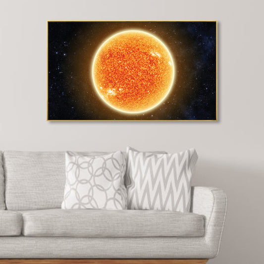Planet Wall Art Kids Dreamy Cosmos Scenery Canvas Print in Dark Color for Nursery Clearhalo 'Art Gallery' 'Canvas Art' 'Kids' Arts' 1859161