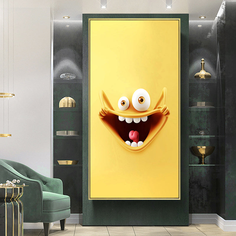 Vivid Expression Wrapped Canvas Pastel Color Kids Style Wall Art Print for Sitting Room Yellow Clearhalo 'Art Gallery' 'Canvas Art' 'Kids' Arts' 1859287