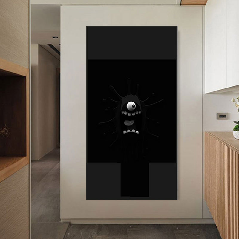 Vivid Expression Wrapped Canvas Pastel Color Kids Style Wall Art Print for Sitting Room Black Clearhalo 'Art Gallery' 'Canvas Art' 'Kids' Arts' 1859302