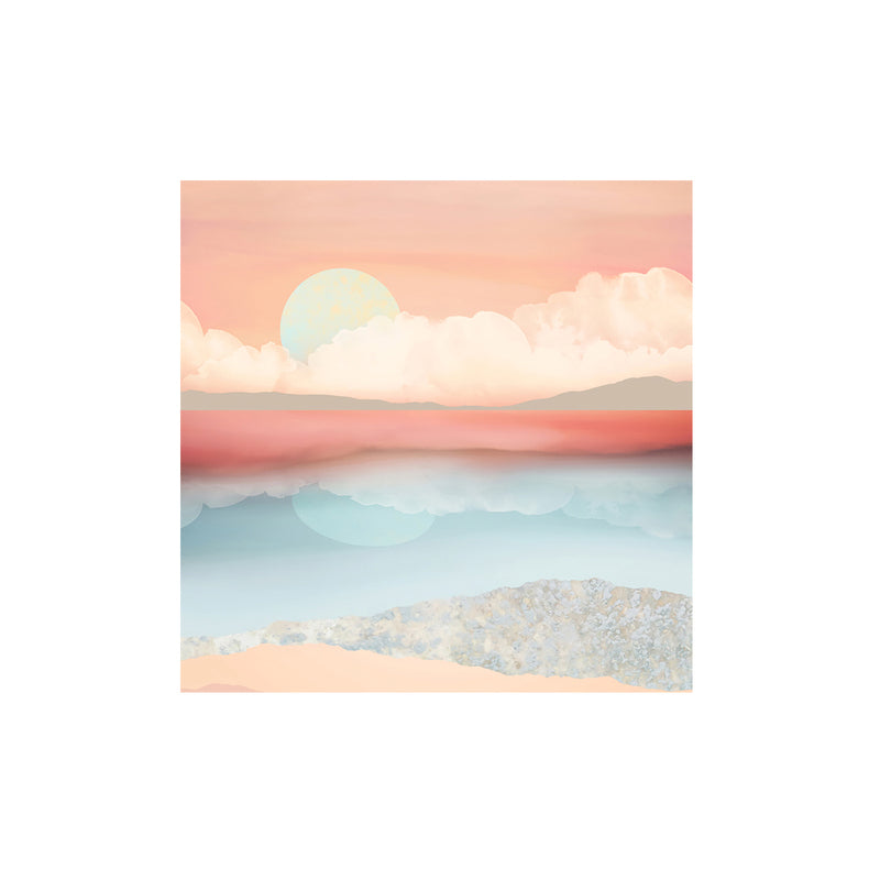 Sunrise Scenery Canvas Print Pastel Color Children's Art Style Wall Decor for Studio Clearhalo 'Art Gallery' 'Canvas Art' 'Kids' Arts' 1859309