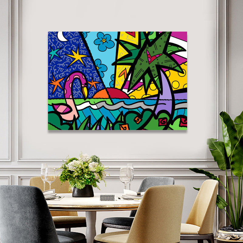 Light Color Forest View Canvas Art Textured Wall Decor for Dining Room, Multiple Size Clearhalo 'Arts' 'Canvas Art' 1859319