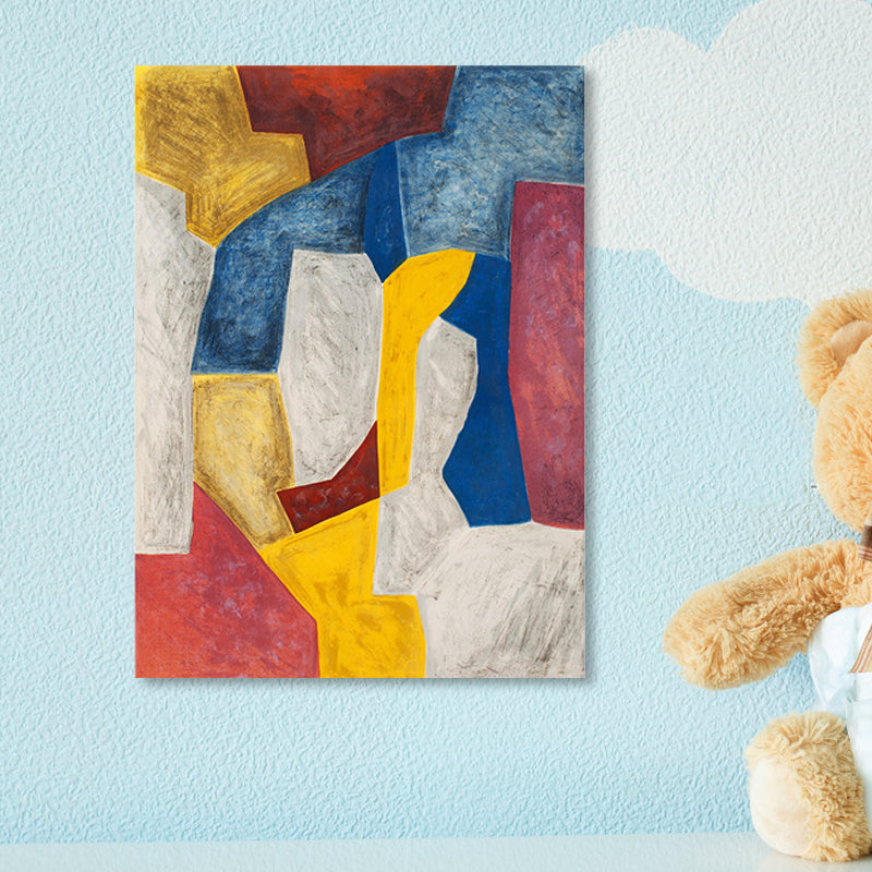 Hand Print Wall Decor Pop Art Abstract Wrapped Canvas in Soft Color for Family Room Clearhalo 'Arts' 'Canvas Art' 1859349