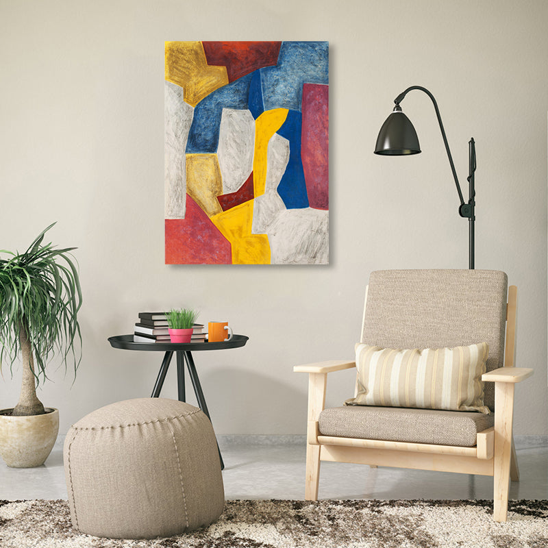 Hand Print Wall Decor Pop Art Abstract Wrapped Canvas in Soft Color for Family Room Clearhalo 'Arts' 'Canvas Art' 1859350